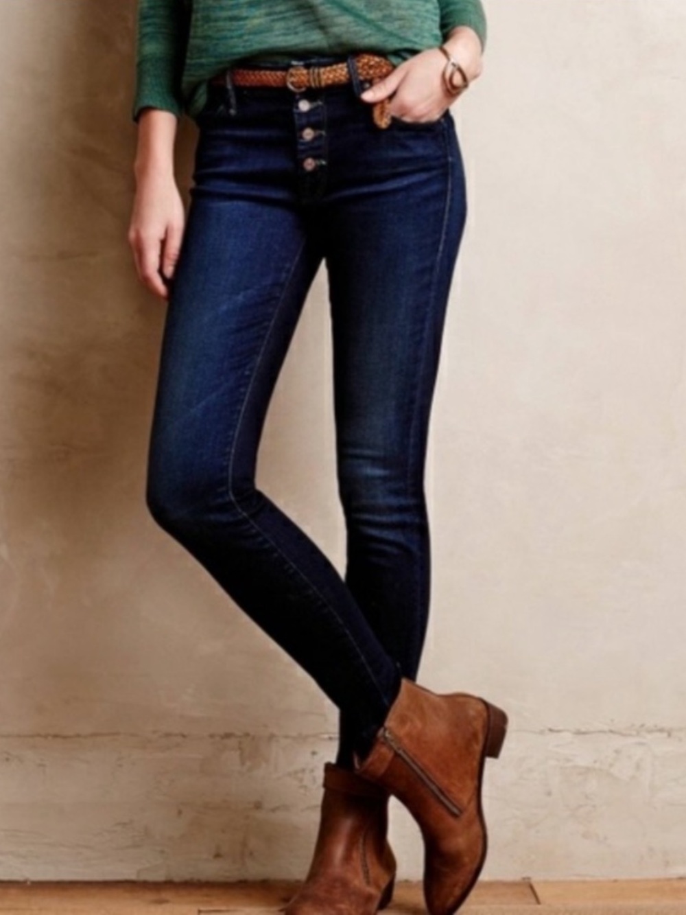 Mother The Pixie Jeans Dark Wash Button Fly Size 27